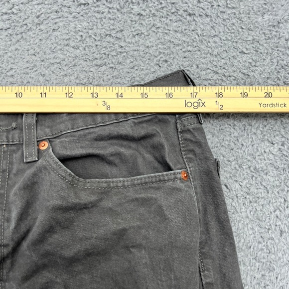 Levis 505 Jeans Mens 34x34 Gray Wash Denim Regular Fit Straight Casual - Picture 5 of 11